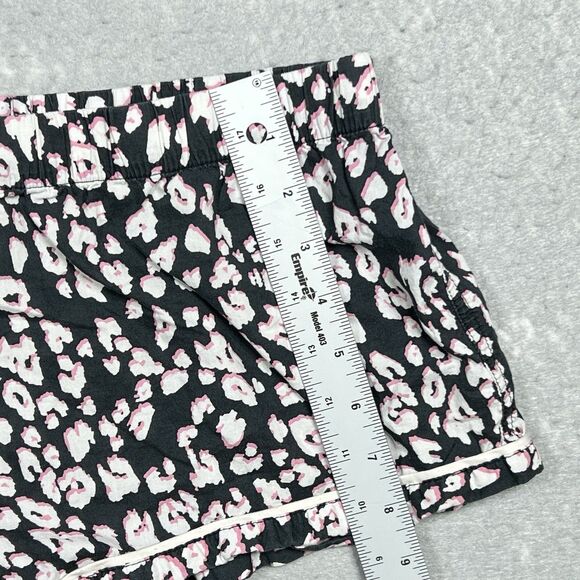 Victoria's Secret Pajamas Womens Medium Black Pink Leopard Shirt Shorts PJ Set - Picture 8 of 12